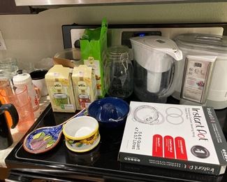 Misc kitchen items - machine in top right is a yogurt maker 