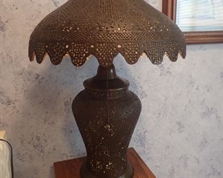 VERY ORNATE METAL LAMP