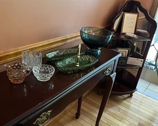 Furniture and glass and crystal items