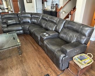 BUY IT NOW! $2500. Leather, power reclining sectional sofa