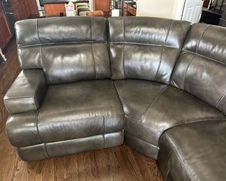 BUY IT NOW! $2500. Leather, power reclining sectional sofa
