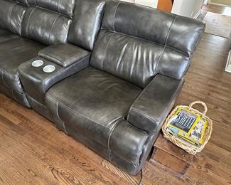 BUY IT NOW! $2500. Leather, power reclining sectional sofa
