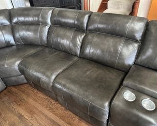 BUY IT NOW! $2500. Leather, power reclining sectional sofa