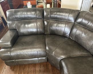 BUY IT NOW! $2500. Leather, power reclining sectional sofa