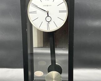 Howard Miller Alvarez Wall Clock: Black Satin w/
Quartz, Triple-Chime Movement