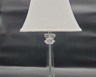 Clear Glass Base w/ Silver Tone Tube Lamp, 1/2
