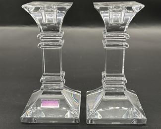 Pair Marquis by Waterford Crystal Candlesticks