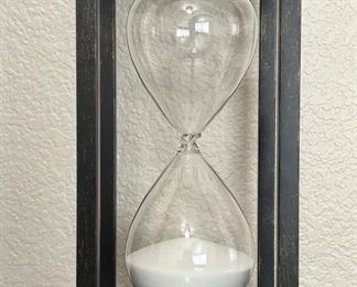 Hour Glass Decor in Metal & Glass Case