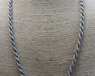 22in Sterling Silver Rope Chain Necklace 