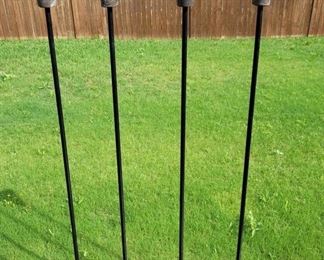 4- Iron base Tiki Torches, 3 are like new