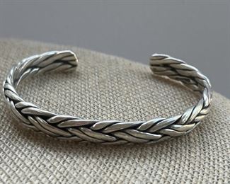 Sterling Silver Braided Cuff Bracelet