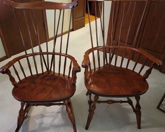 Nichols and Stone. Matching Nichols and Stone Windsor Chairs. Excellent condition. One rocker and one stationary. 