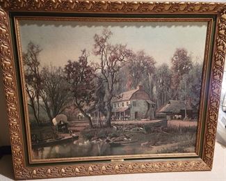 Hugh Bolton Jones print. "Half way House." Beautiful frame and ready to hang.