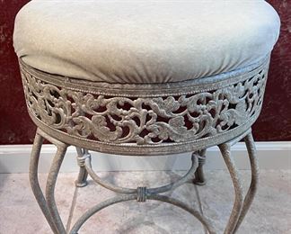 Upholstered metal stool