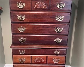 Mahogany tall boy dresser