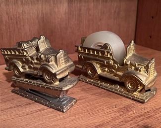 Brass stapler and tape dispenser