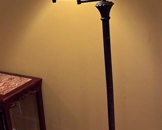 Brass swing arm floor lamp