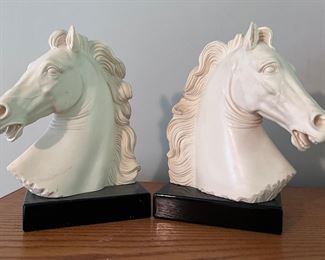 Stone horse bookends