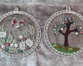 Embroidered hanging decor