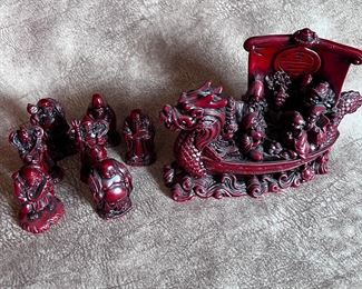 Yi Lin Arts red resin figurines 