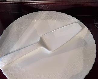 Mikasa cake plate and serving knife