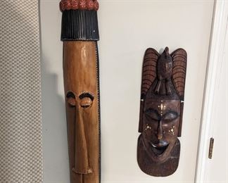 hand carved African masks