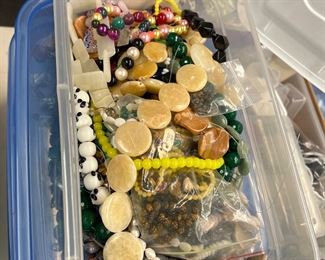 Gemstone, Glass, Fancy Designer Beads- over 100 containers FULL of strands
