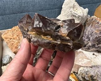 Red capped Amethyst cluster