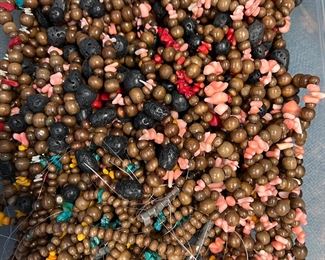 Coral beaded necklaces