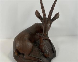 Wood Carved (Signed) Antelope