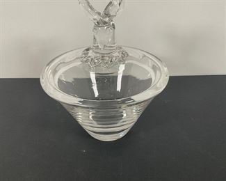 Vintage Steuben Glass Ram Head Candy Dish
