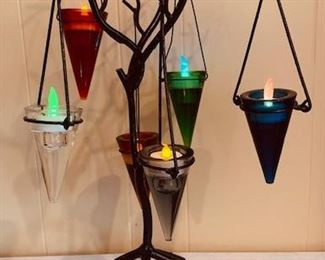 Glass Colored Cone Art Piece