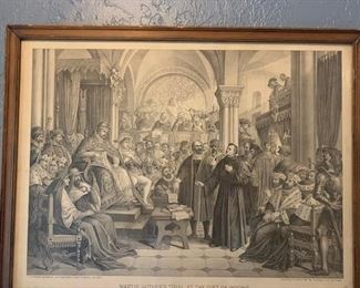 Martin Luther Church Trial Antique Pen and Ink