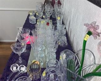 Depression Crystal Glasses and Crystal Stemware ,Crystal Bowls and Vases