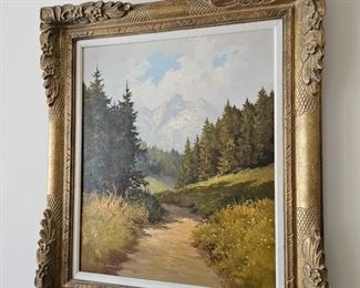 $80 J H Thomas Oil Landscape w/ light