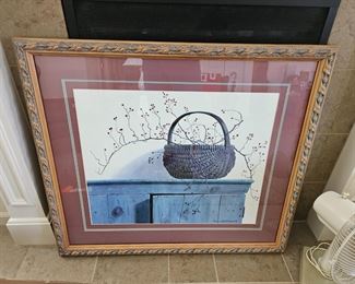 $50 Primitive Basket Framed Art