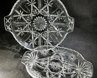 Anchor Hocking Star of David serving platter and relish tray
