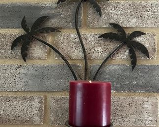 Pair of palm tree wall sconces 