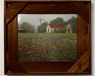 Rustically framed bluebonnet print