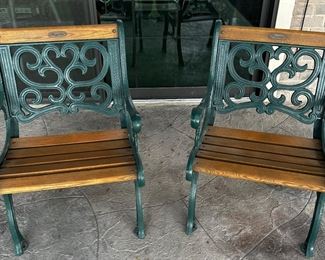 Pair of Regalia wrought iron patio chairs