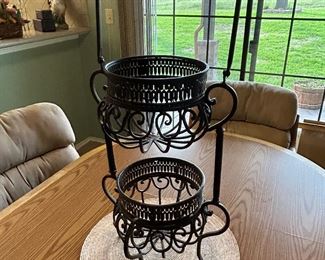 Metal two tier basket