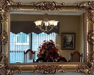 Large gold framed mirror 