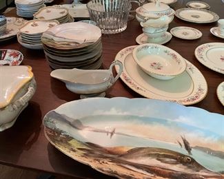 Stunning fish set. Platter with twelve plates.