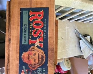Vintage peach crate