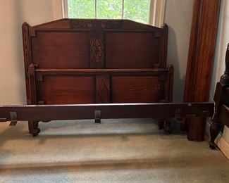 Double bed with both foot and head board