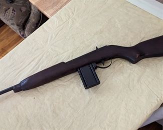 Toy  Replica Rifle - Wood Stock and Clip, Rolling Trigger 