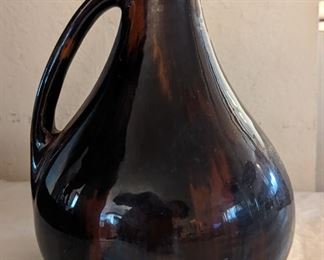 Old Brown Stoneware Whiskey Jug, Musical Brown Crock - 'How Dry I am'