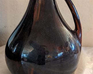 Old Brown Stoneware Whiskey Jug, Musical Brown Crock - 'How Dry I am'