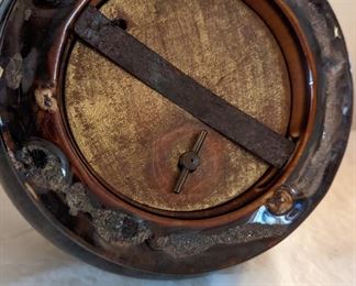 Old Brown Stoneware Whiskey Jug, Musical Brown Crock - 'How Dry I am'