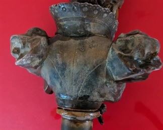 Art Nouveau Female Bust on Marble Base, Cast in metal with a bronze finish, this bust is by unknown artist. 